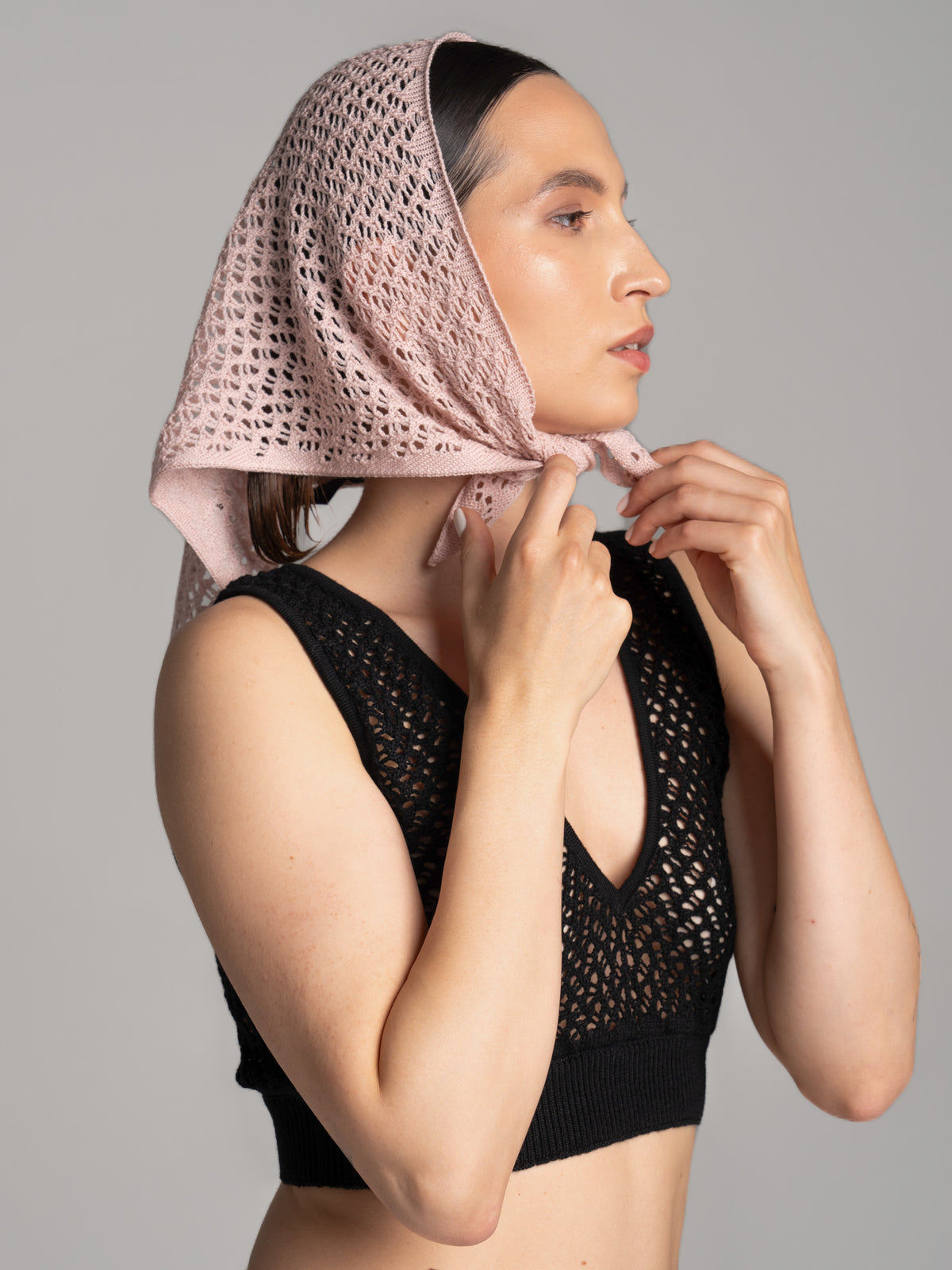 Lace Headscarf Pink