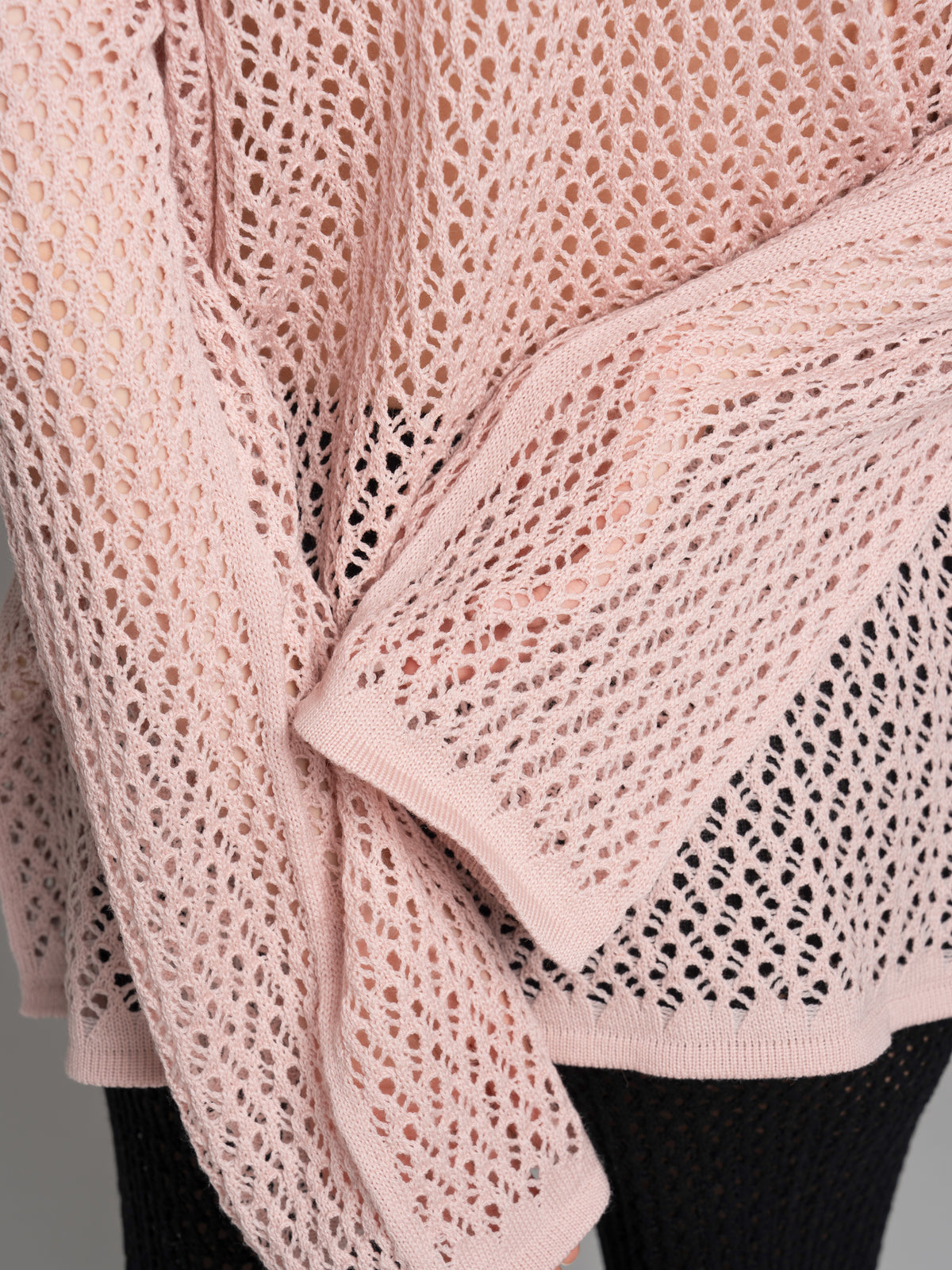 Lace Long-Sleeve Top Pink