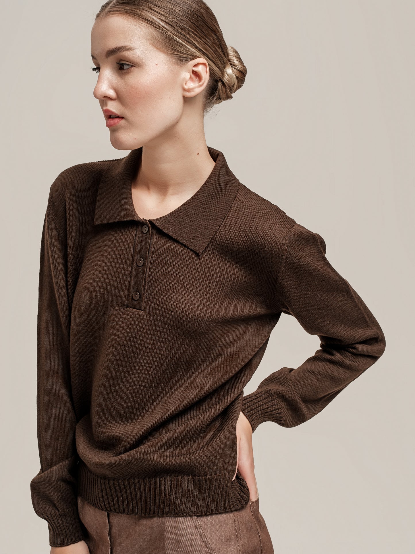 Chocolate Polo Pullover