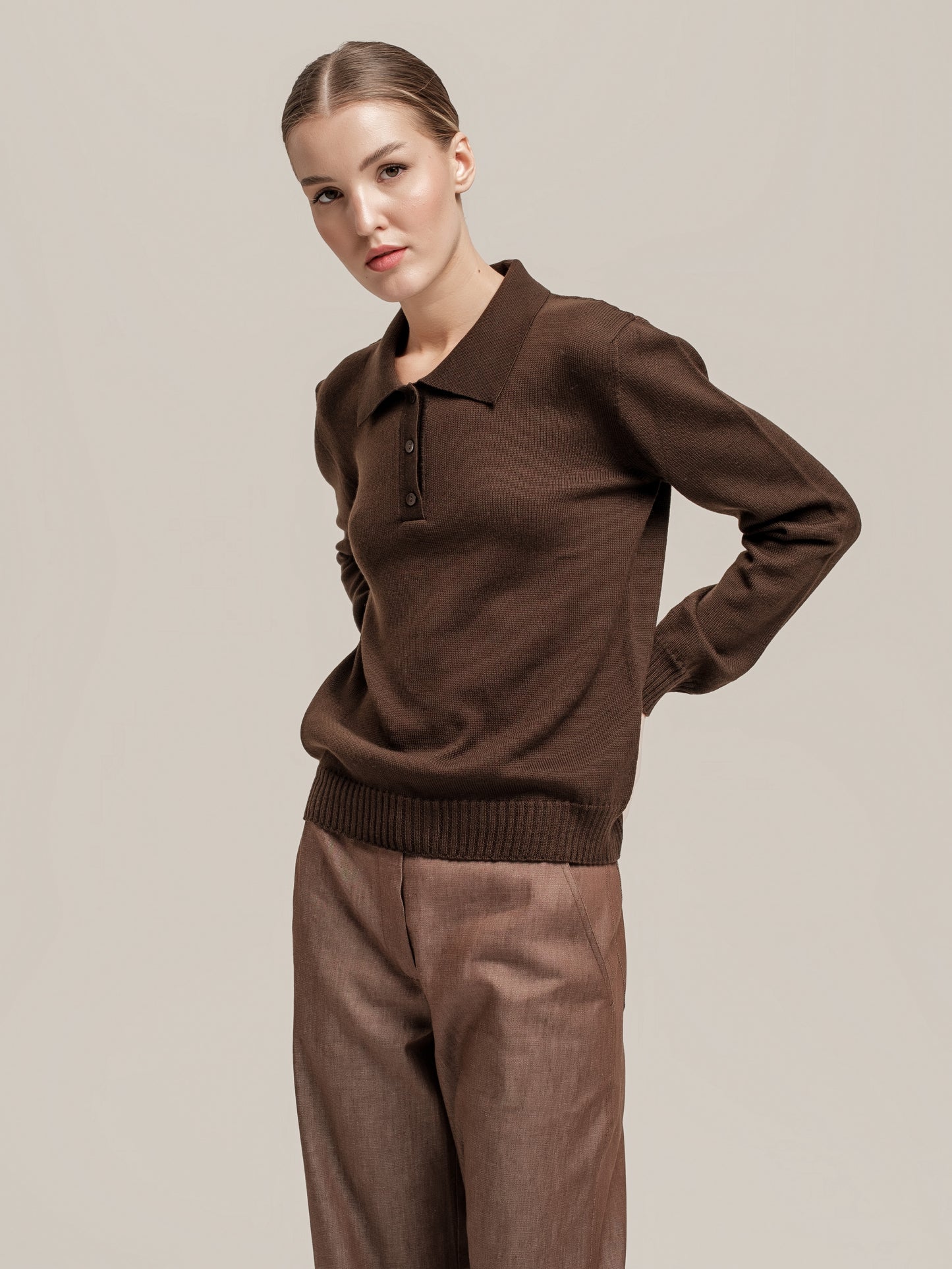 Chocolate Polo Pullover