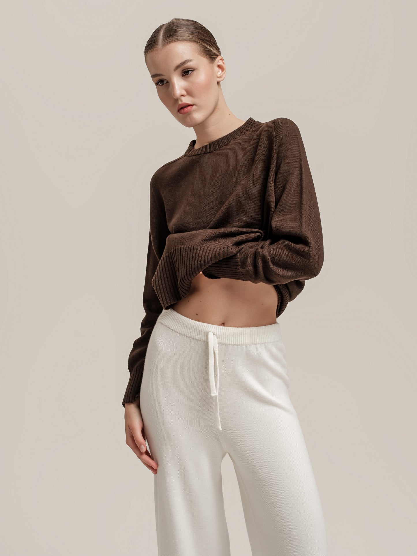 Knit White Trousers
