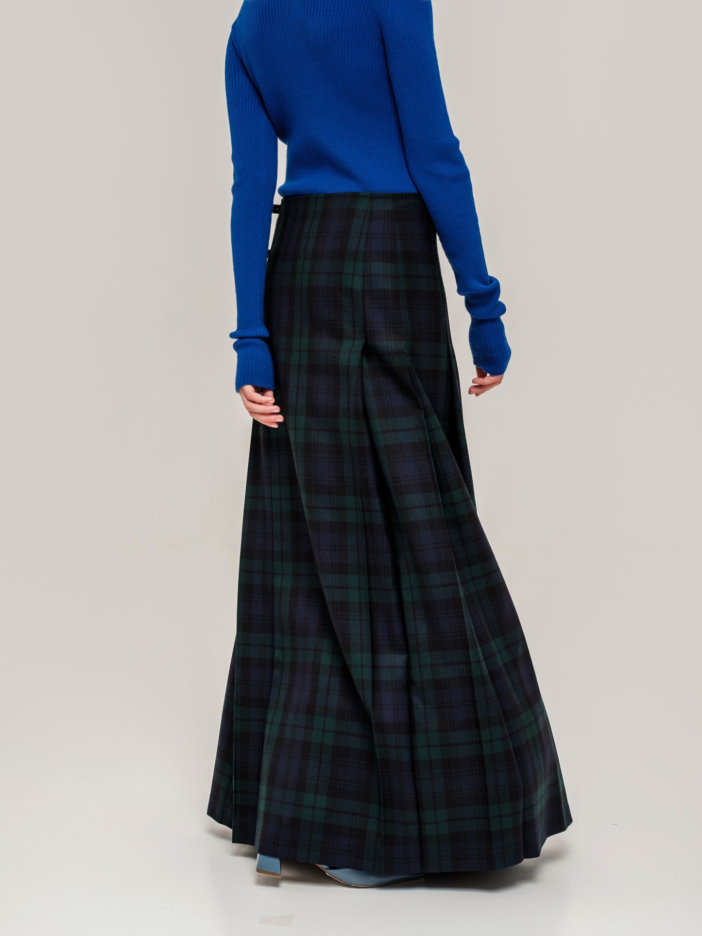 Kilted Maxi Skirt Blue