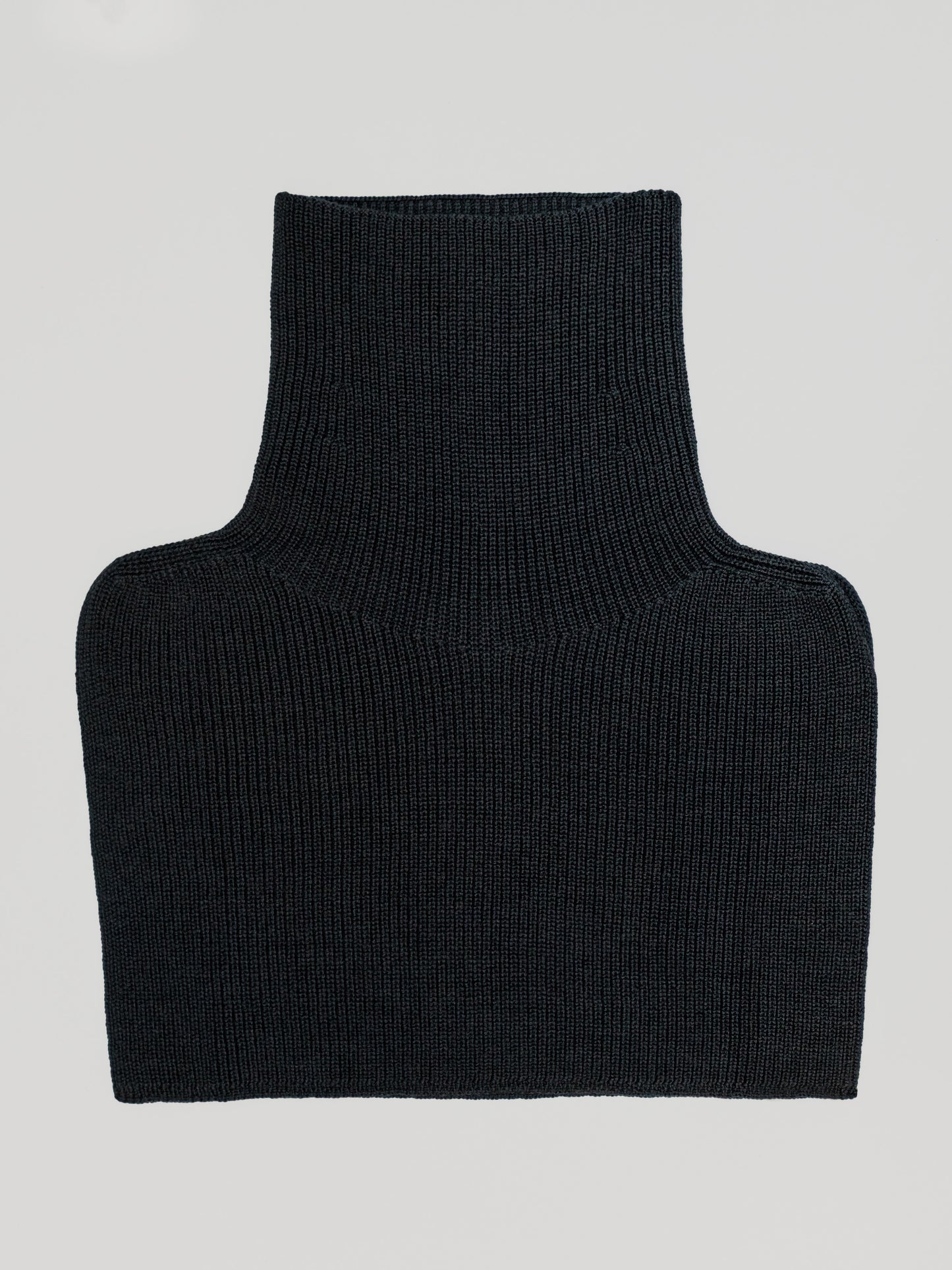 Short Snud Knit Vest – Seamless 3D Wool & Cashmere Vest Anthracite