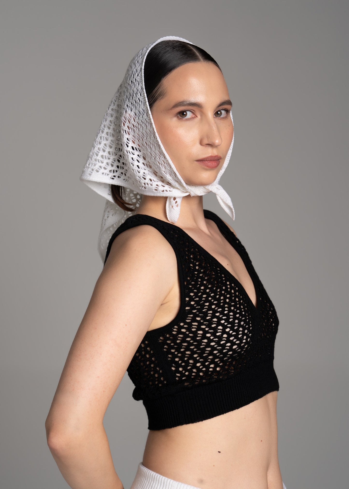 White Lace Headscarf