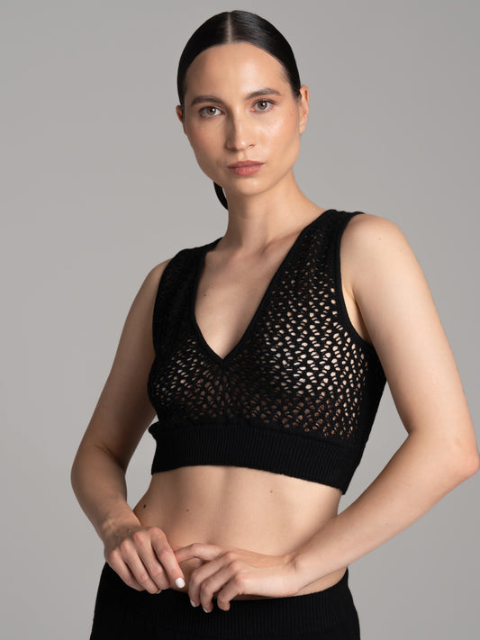 Lace Crop Top Black