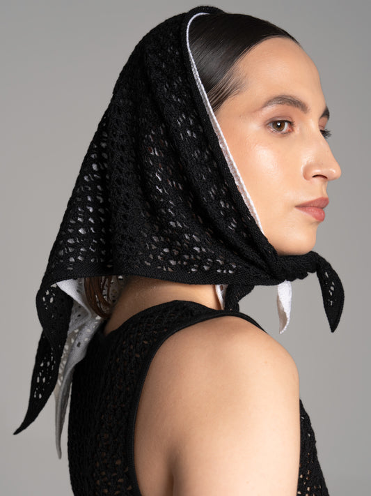 Lace Headscarf Black