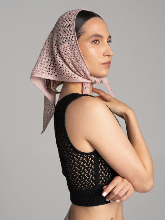Lace Headscarf Pink
