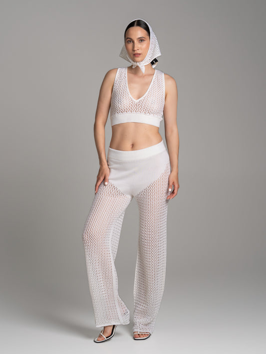 Lace Trousers White