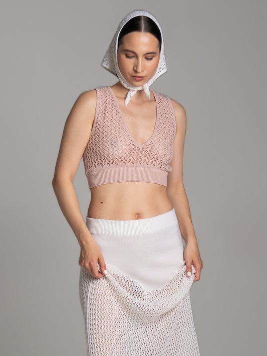 Lace Crop Top Pink