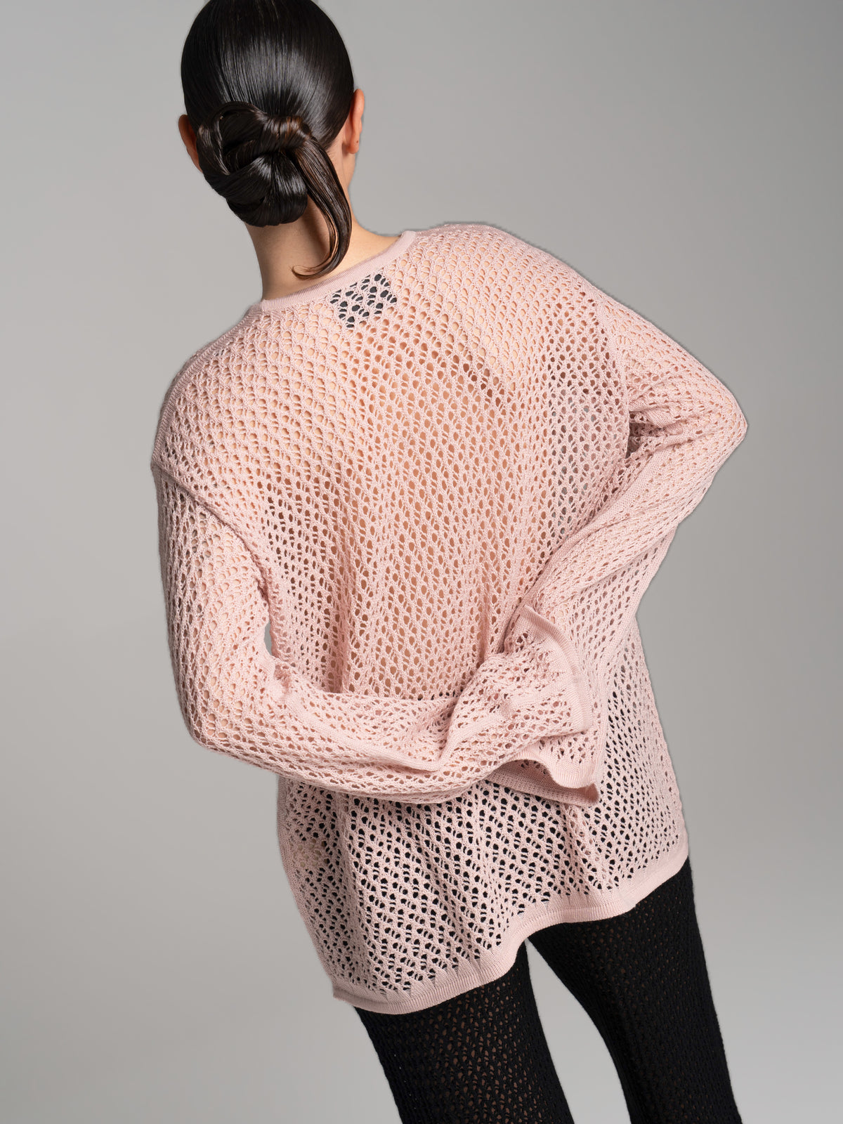 Lace Long-Sleeve Top Pink