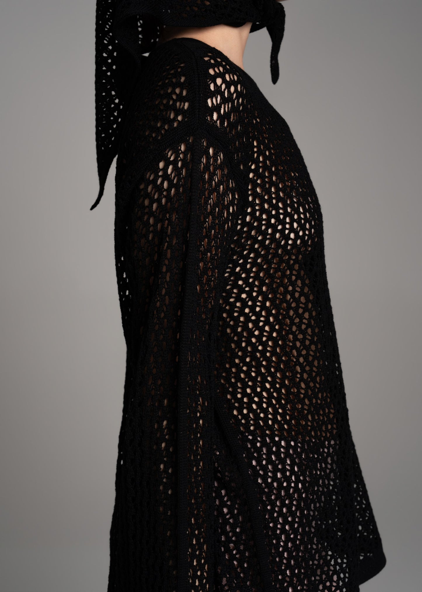 Black Lace Long-Sleeve Top