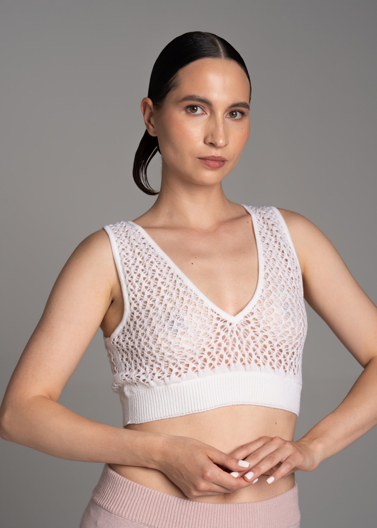White Lace Crop Top