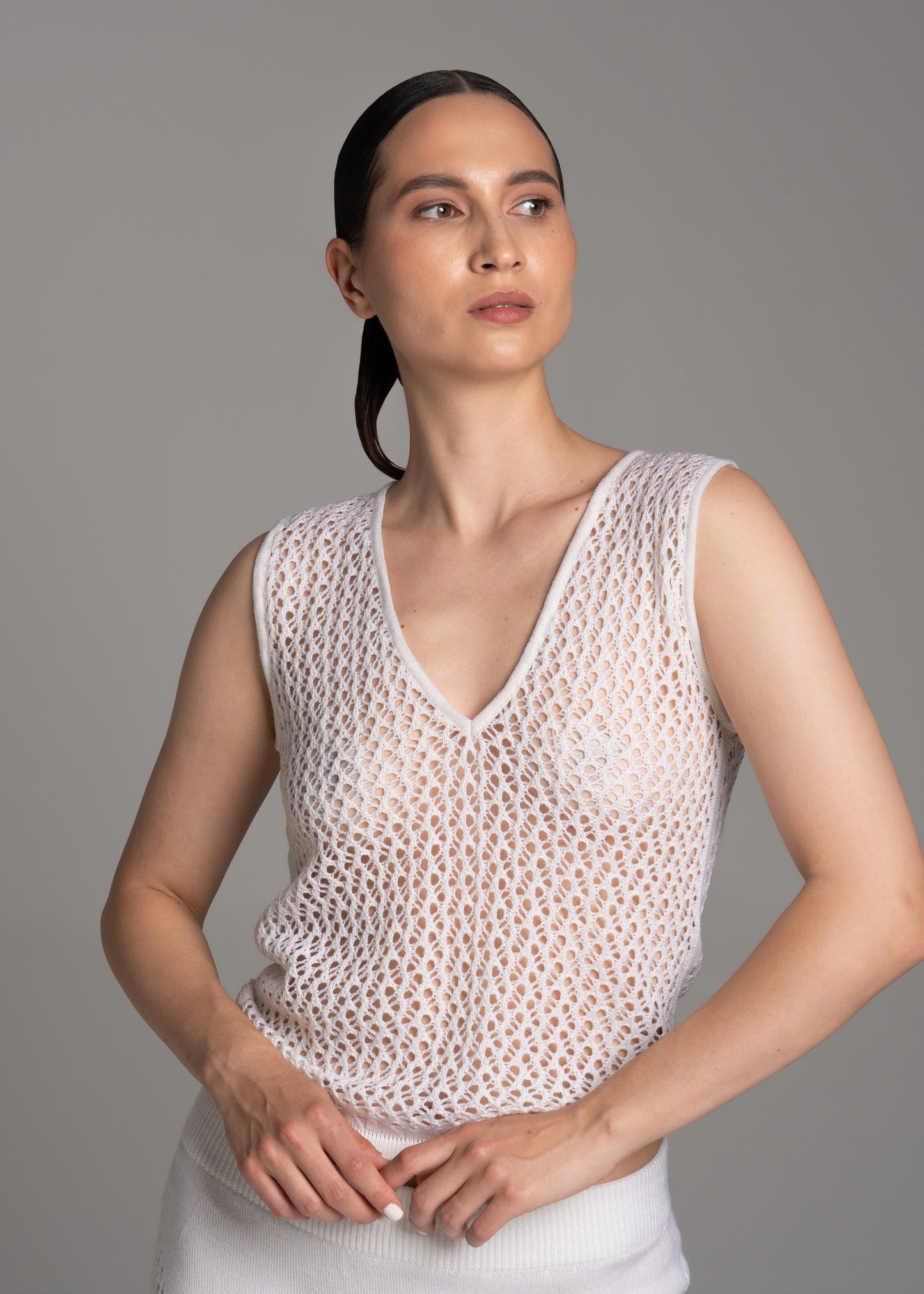 White Lace Long Top