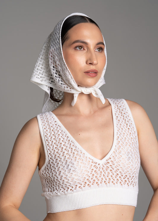 White Lace Crop Top