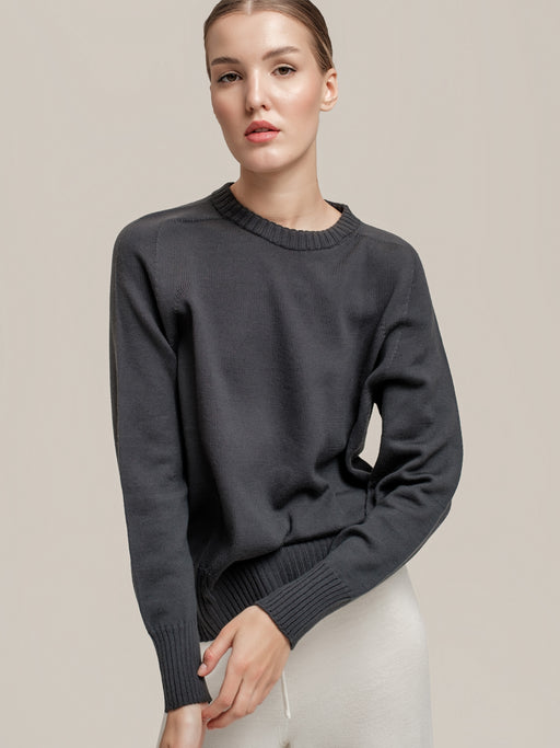 Iris Merino Jumper in Anthracite – 100% Extra Fine Merino Wool, Seamless 3D Knit