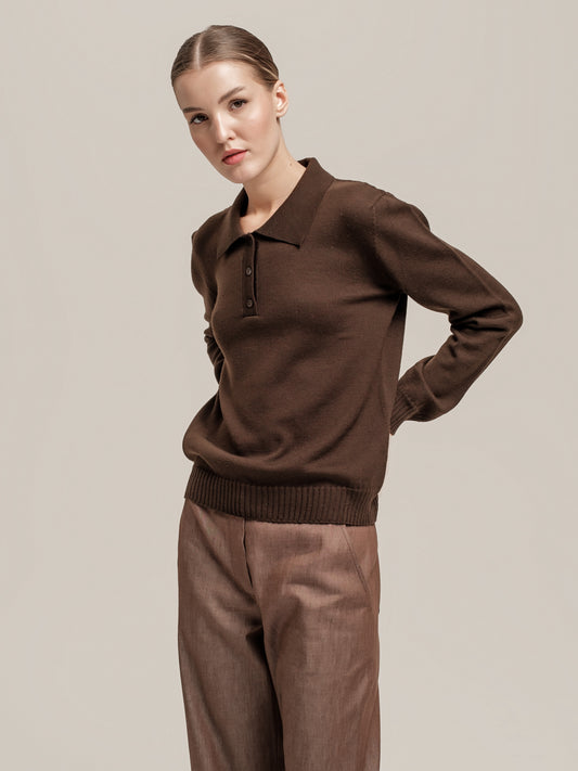 Chocolate Polo Pullover
