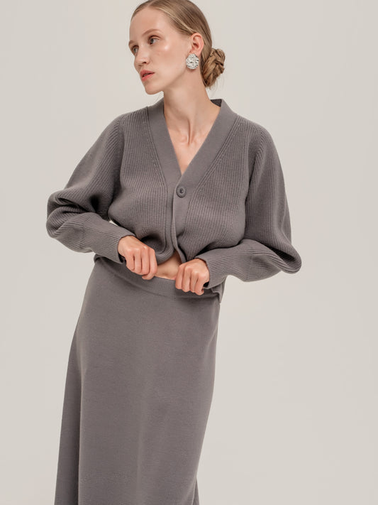 Grey Knit Cardigan