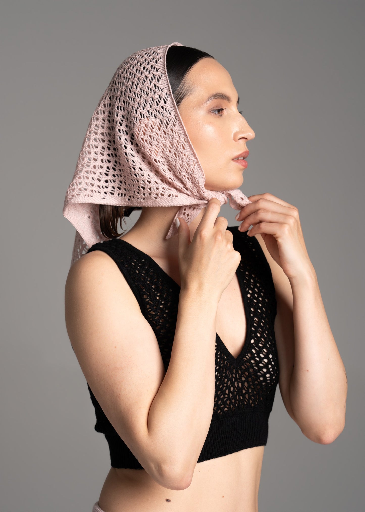 Pink Lace Headscarf