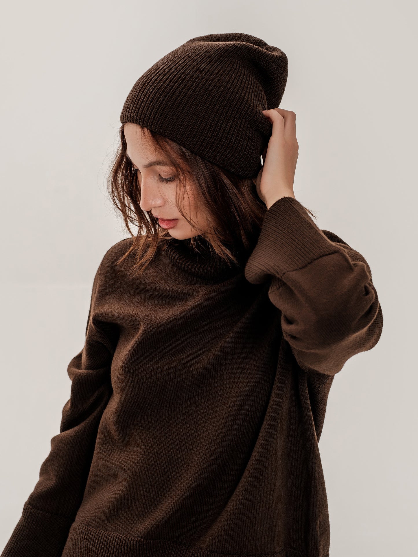 Kerry Jumper Chocolate – 100% Extra Fine Merino Wool, Seamless Knit