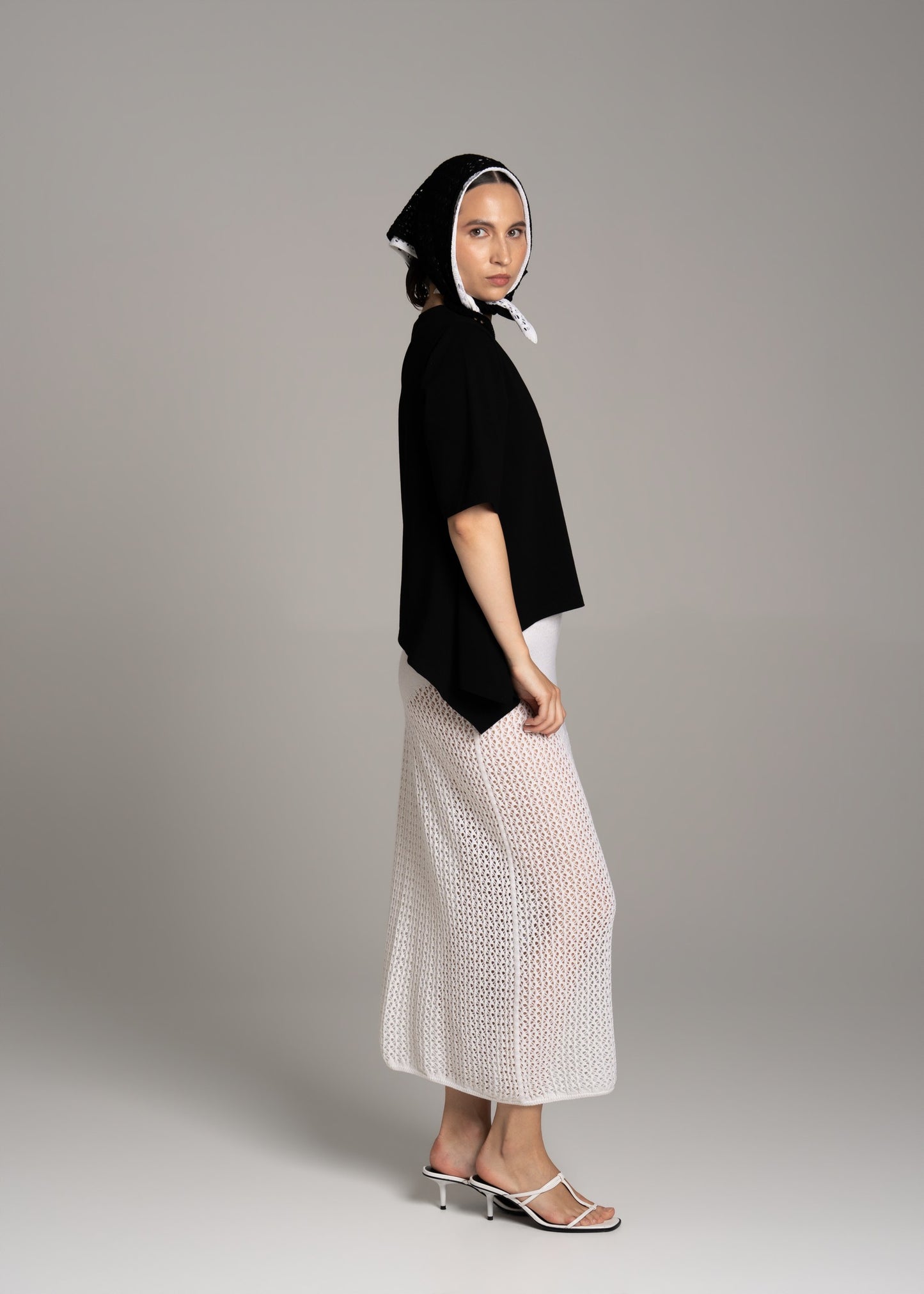 Black Asymmetric T-Shirt – 100% Cotton, Handmade in the EU