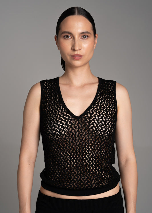 Black Lace Long Top