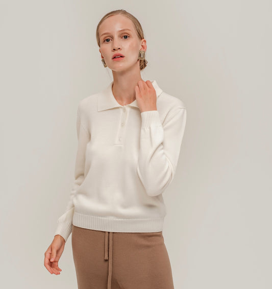 White Polo Pullover