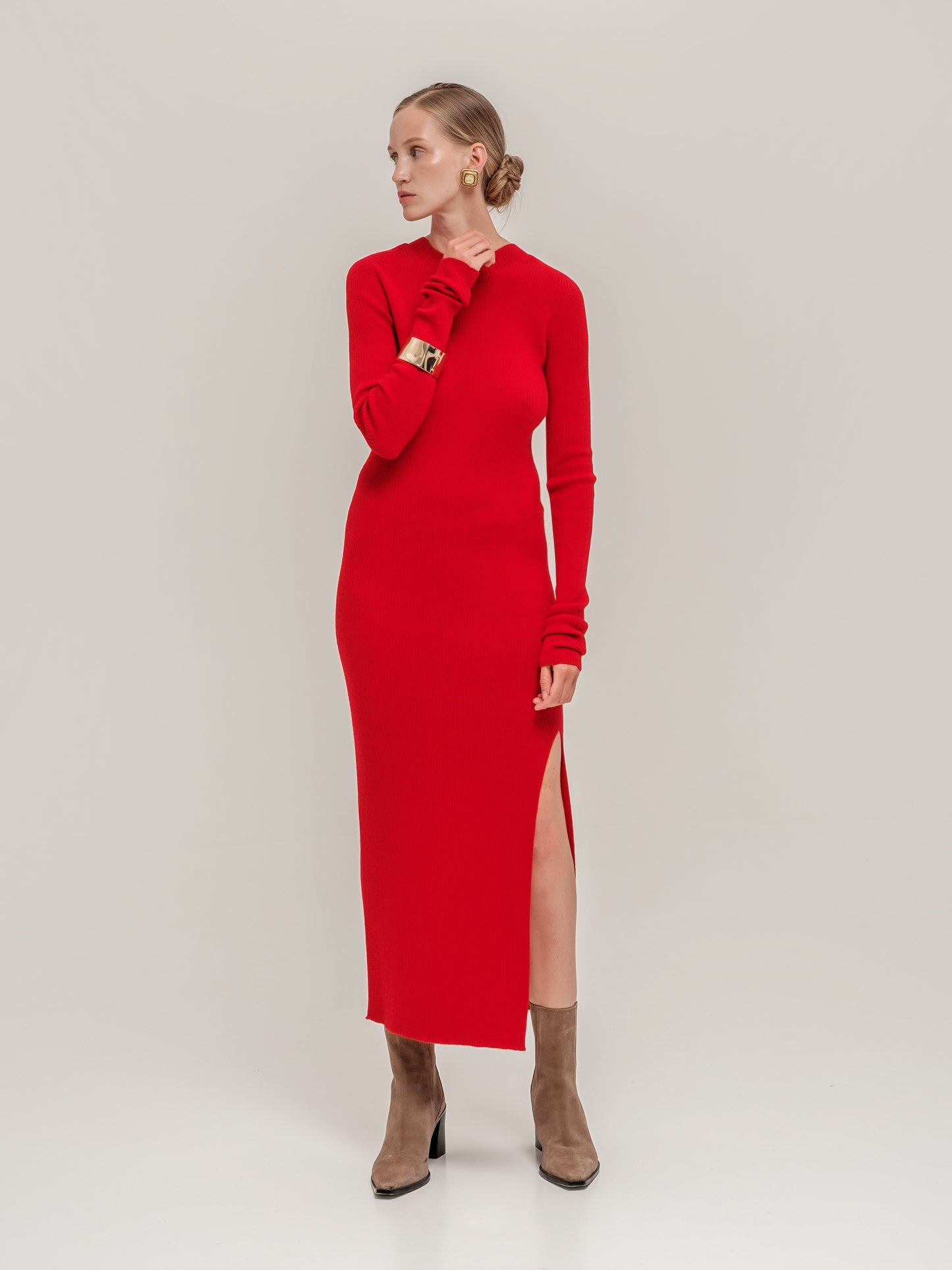 Scarlet Open-Back Dress Red