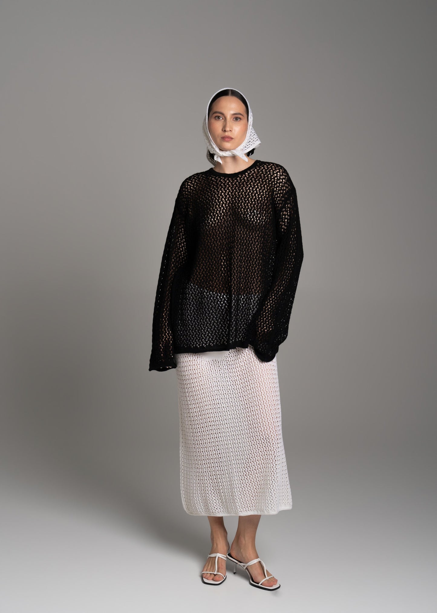 Black Lace Long-Sleeve Top
