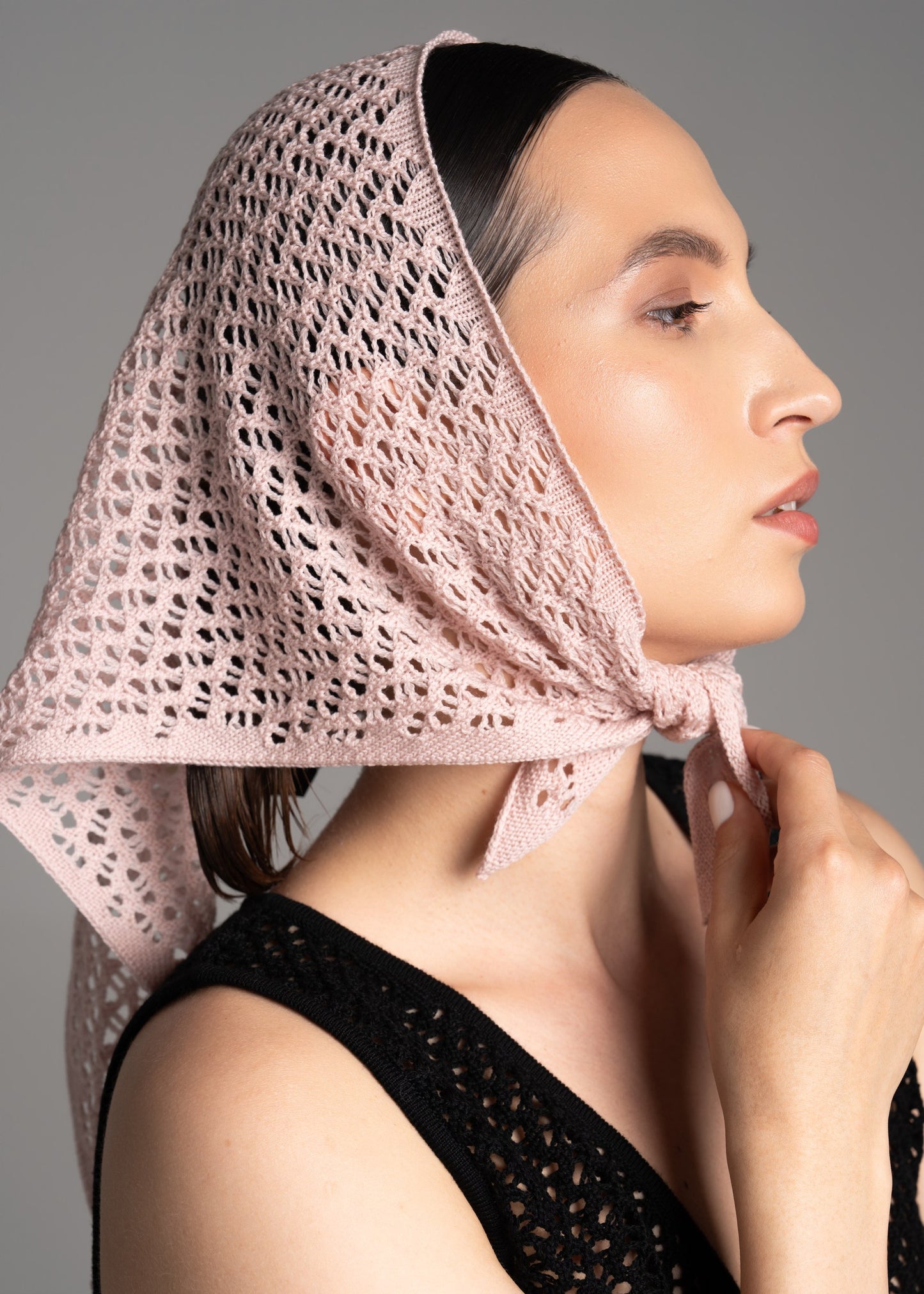 Pink Lace Headscarf