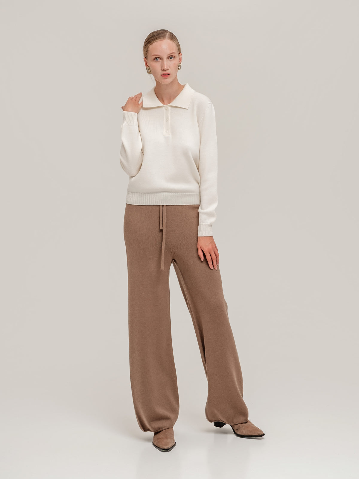 Polo Pullover White