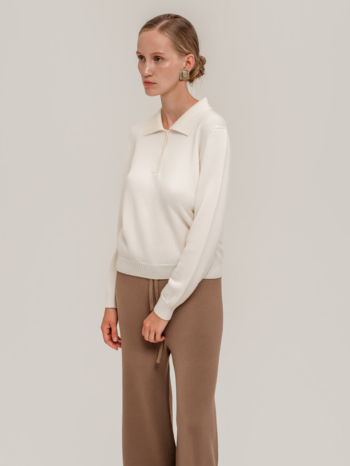 Polo Pullover White