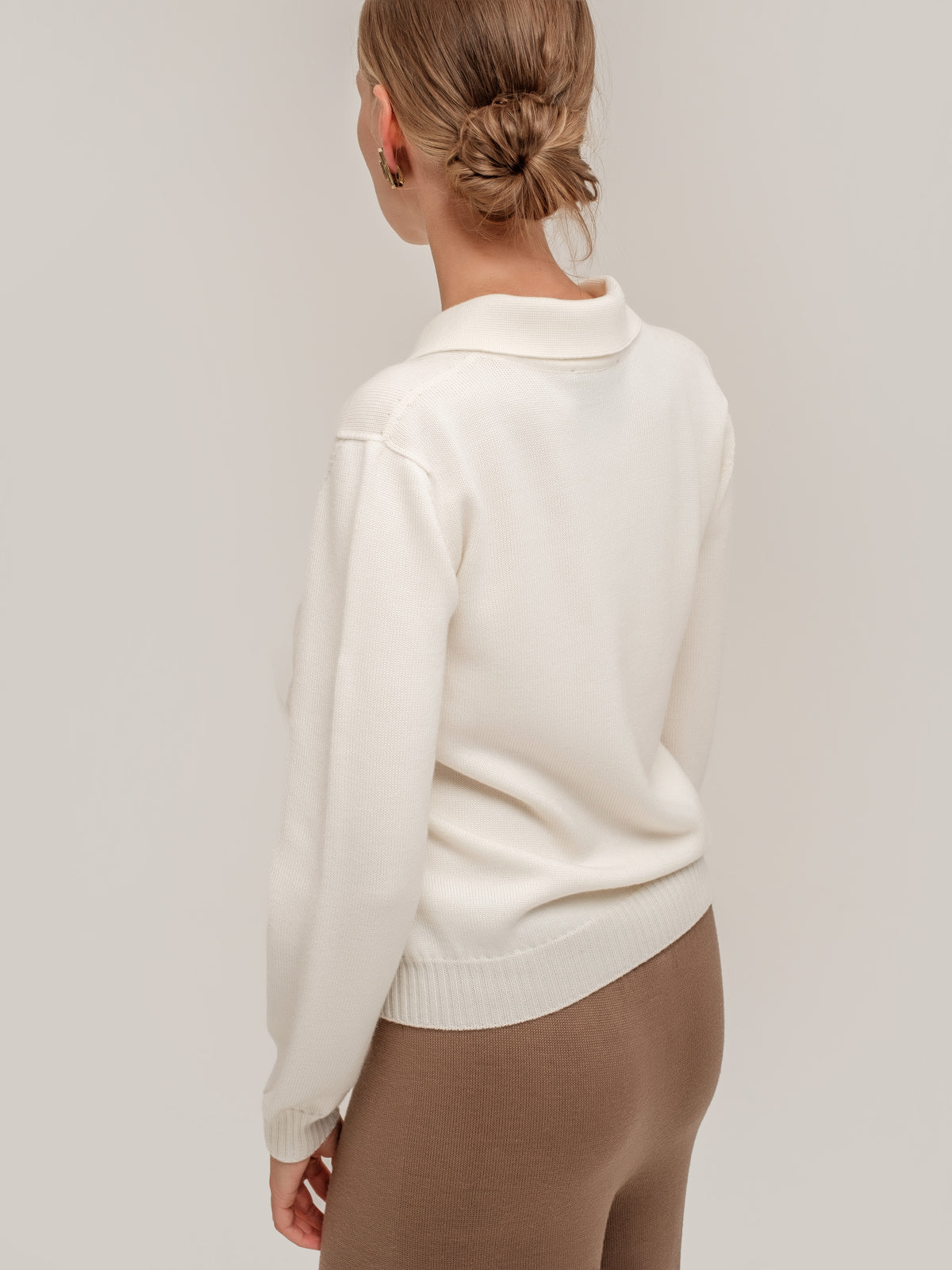 Polo Pullover White