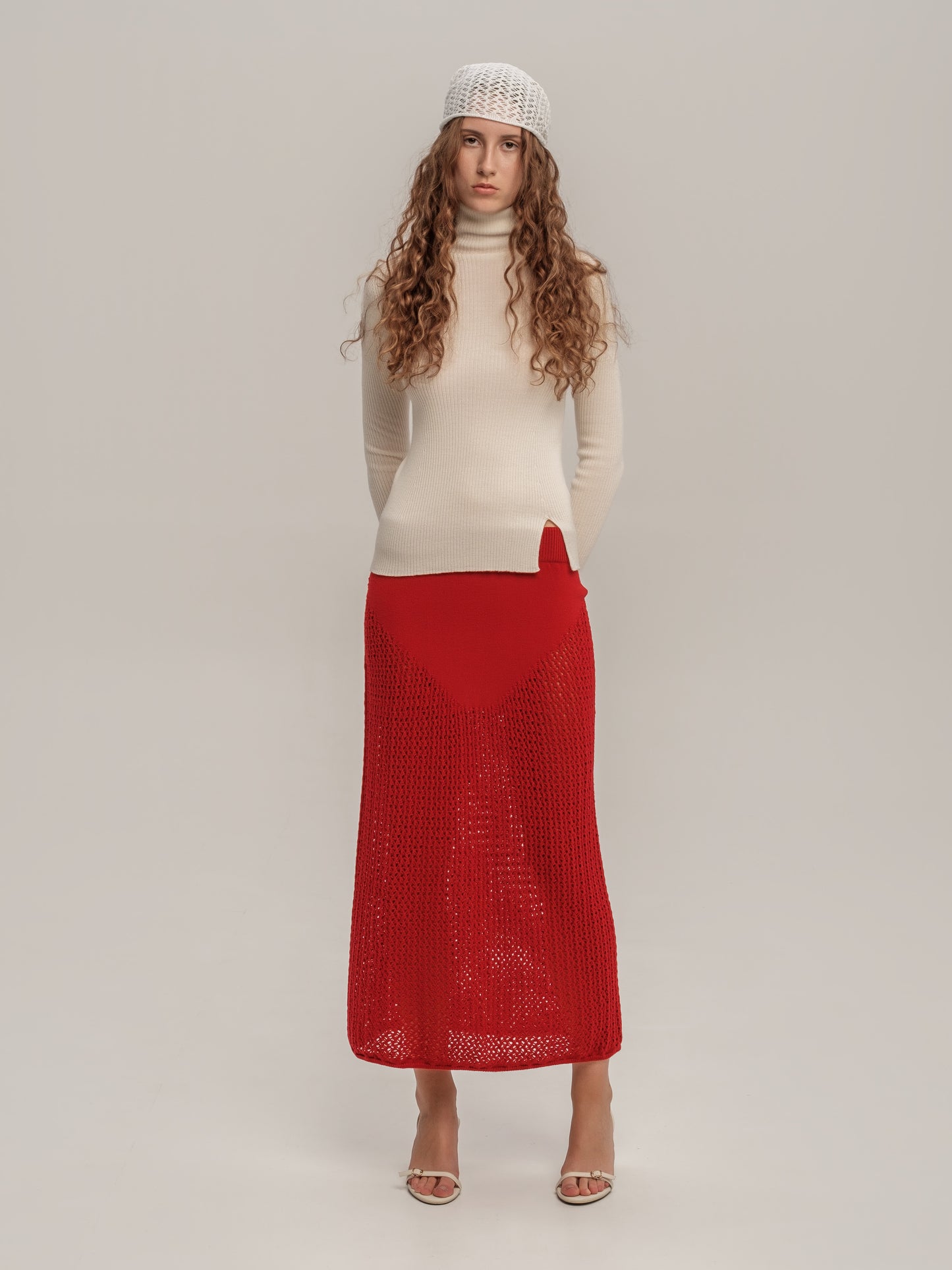 Lace Skirt Red