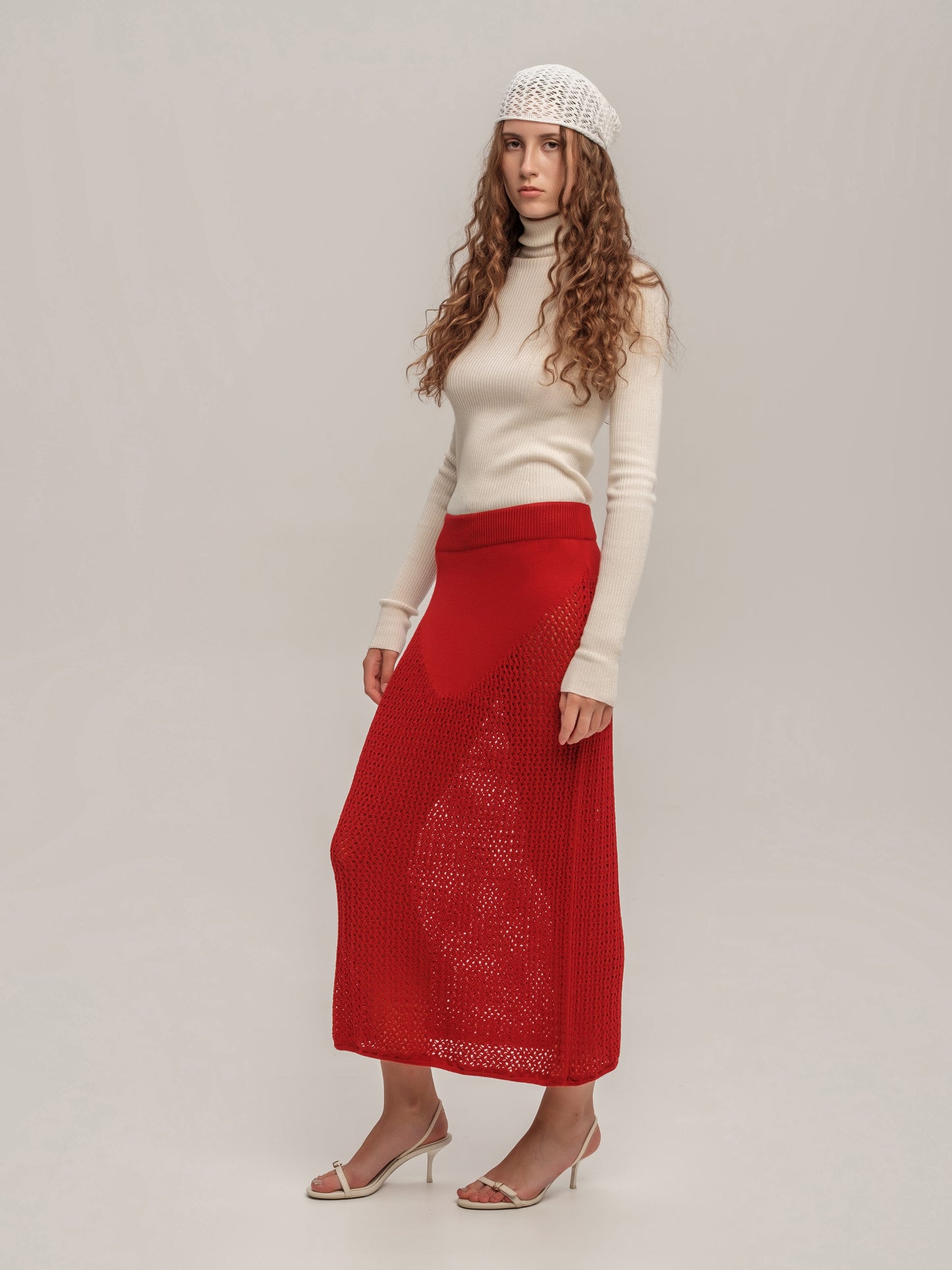 Lace Skirt Red