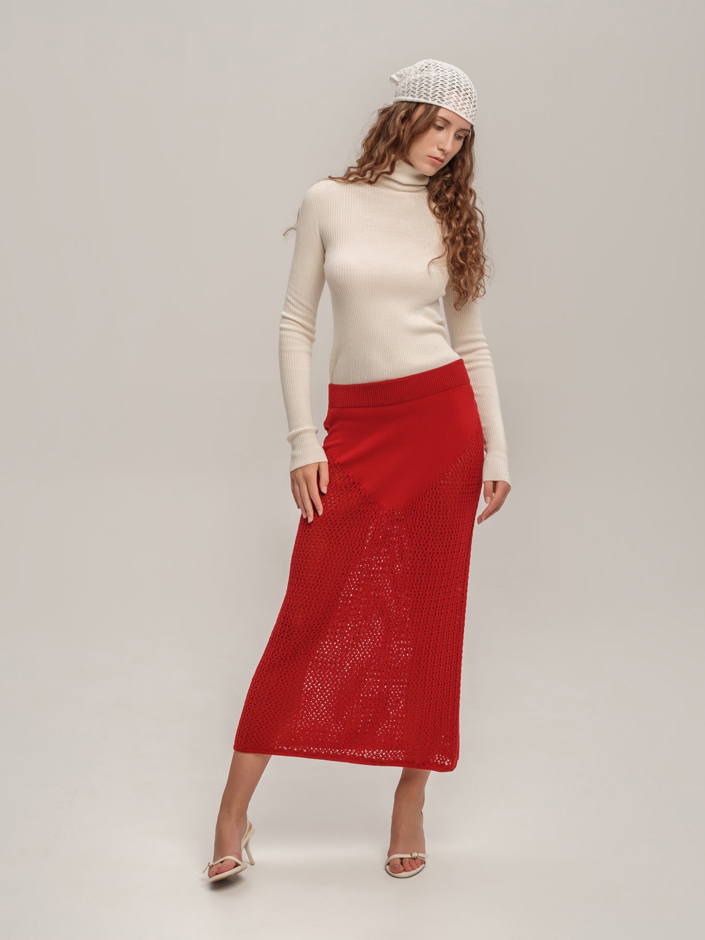 Lace Skirt Red