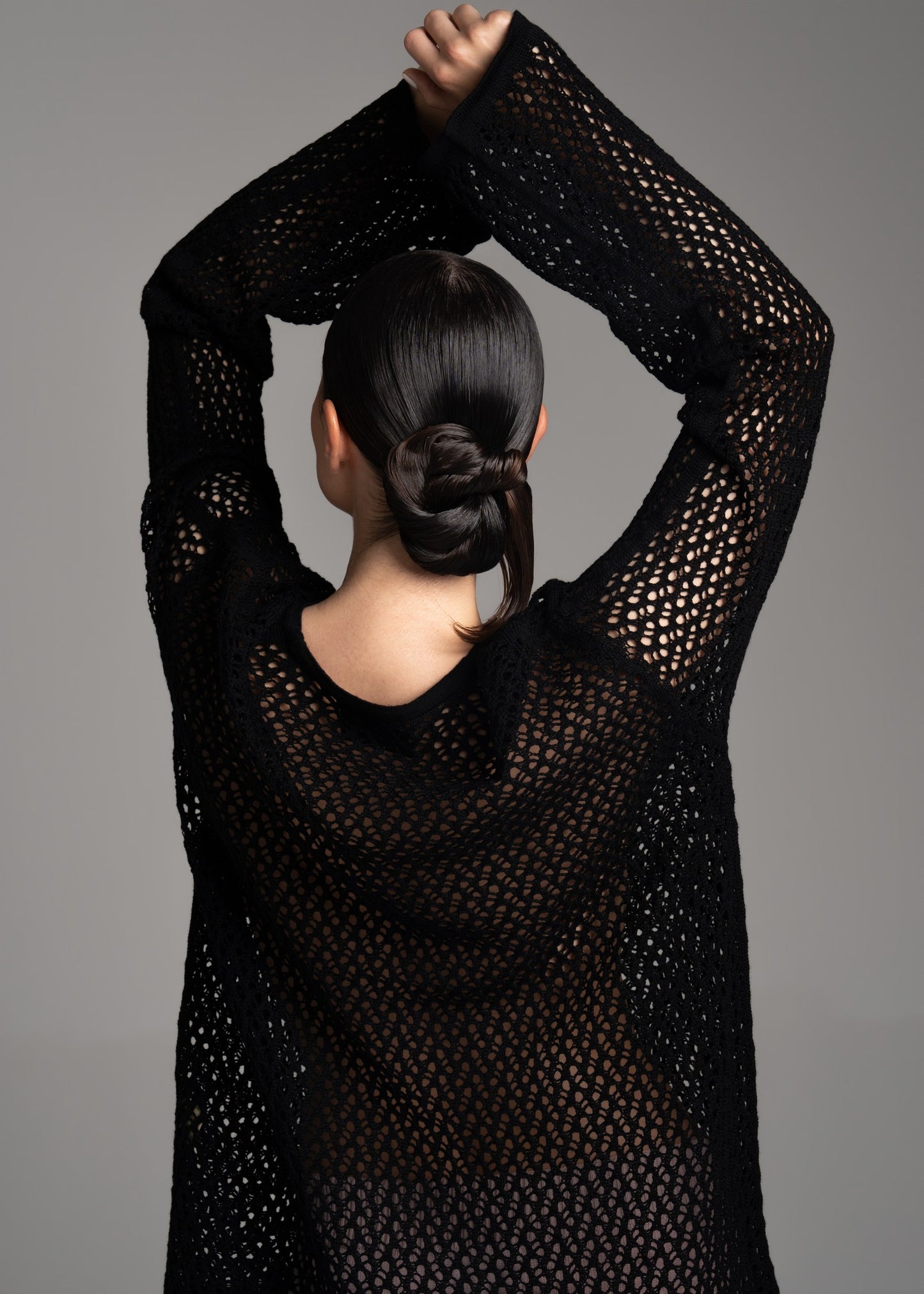 Black Lace Long-Sleeve Top