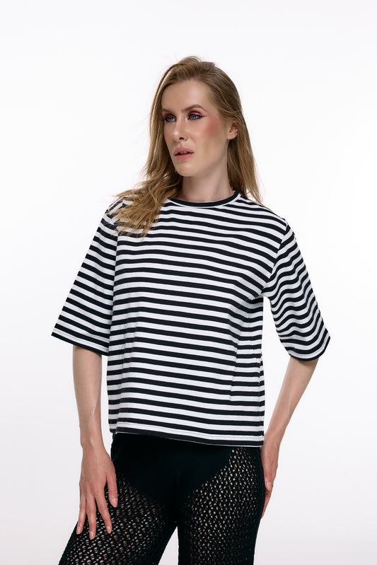 Striped T-Shirt – 95% Viscose, 5% Elastane, Handmade in the EU