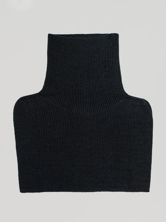 Short Snud Knit Vest – Seamless 3D Wool & Cashmere Vest Anthracite