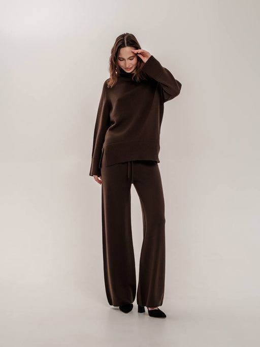 Kerry Jumper Chocolate – 100% Extra Fine Merino Wool, Seamless Knit