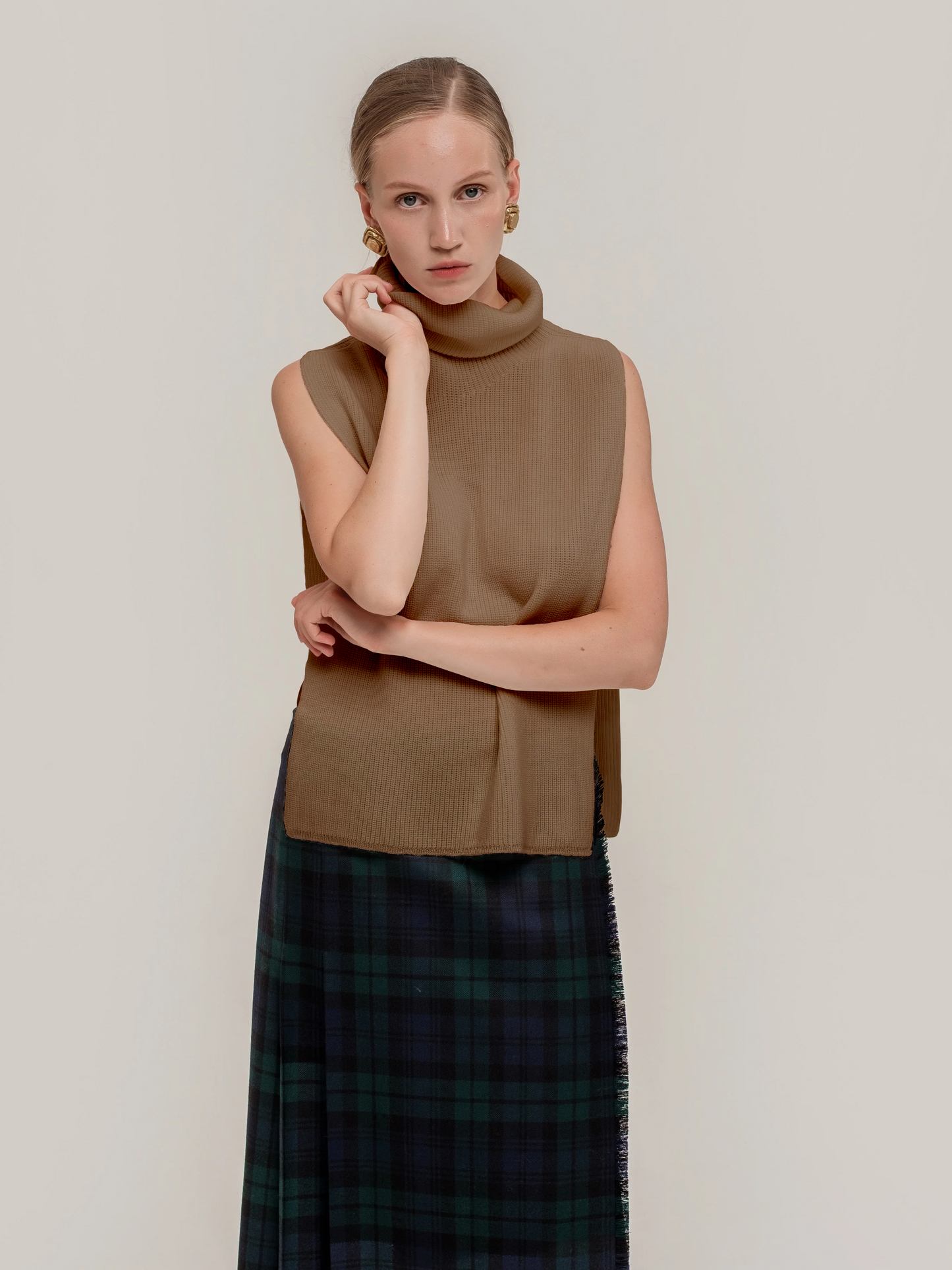 Snud Knit Vest – Seamless 3D Wool & Cashmere Vest Truffle